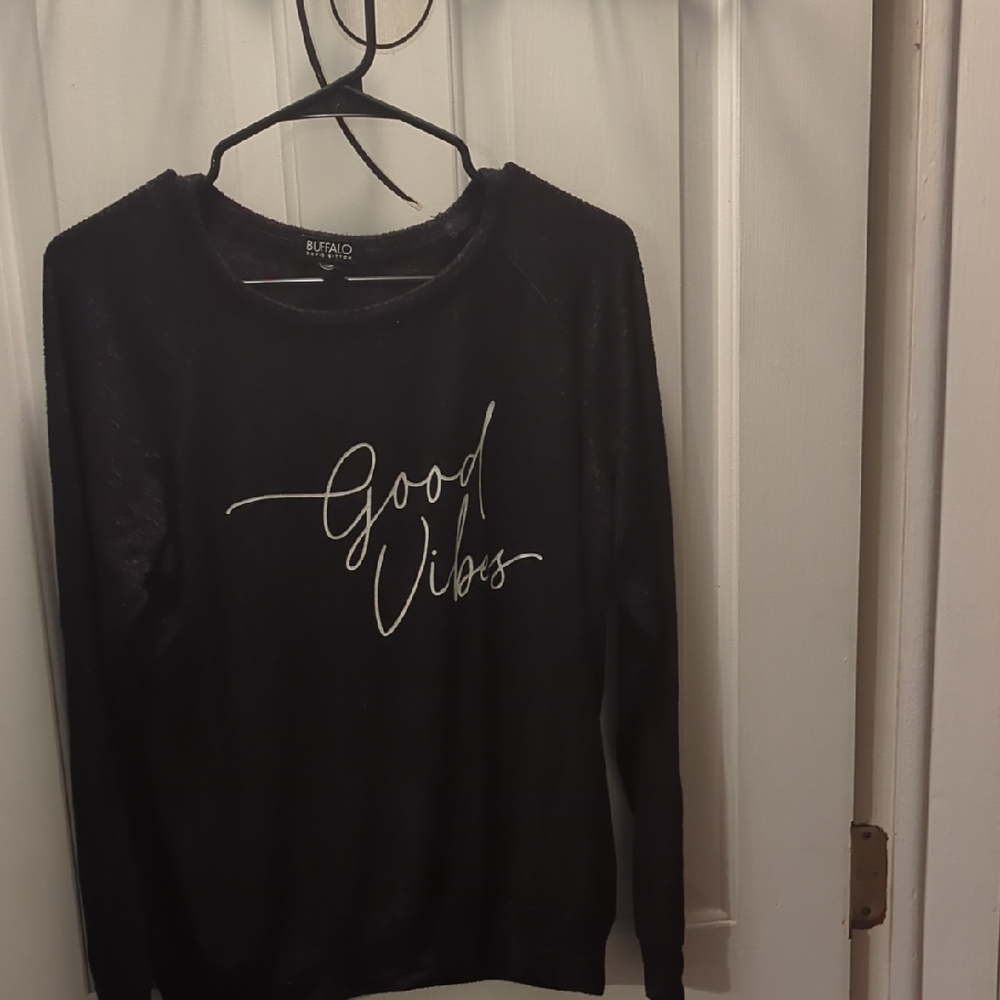 Buffalo David Bitton Black 'Good Vibes' Sweater